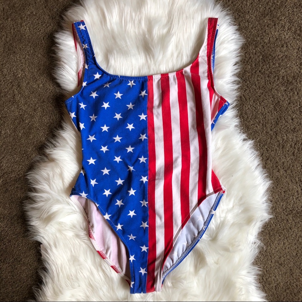 80’s American flag bodysuit/leotard